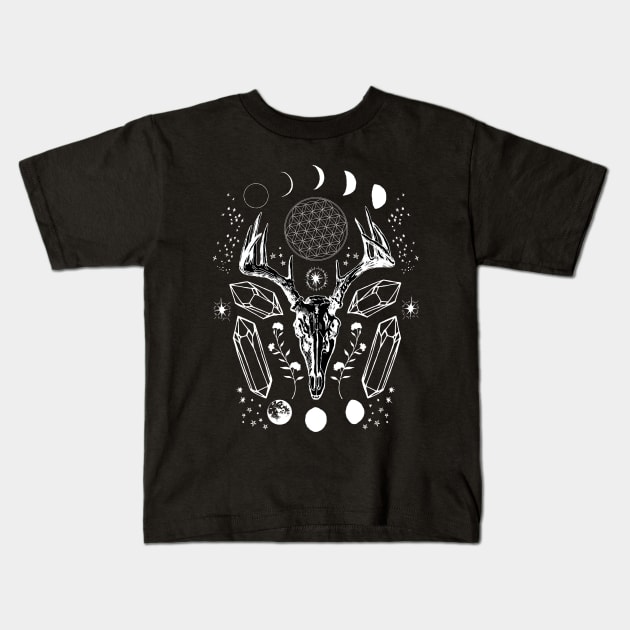 Crystal Moon Kids T-Shirt by wolfandbird